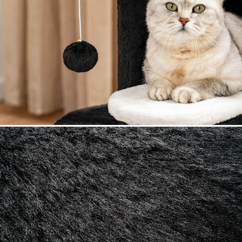 lionto arbre à chat avec grotte et balle en peluche, sisal et confort