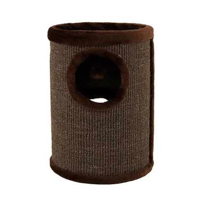 lionto arbre à griffer en sisal avec balle de jeu et rebord en peluche