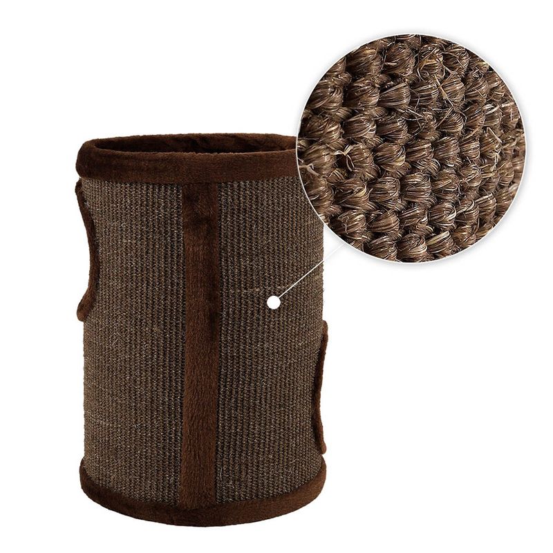 lionto arbre à griffer en sisal avec balle de jeu et rebord en peluche