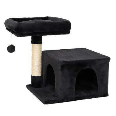 lionto arbre à chat avec niche, lit moelleux et balle en peluche lionto arbre à chat avec niche, lit moelleux et balle en peluche