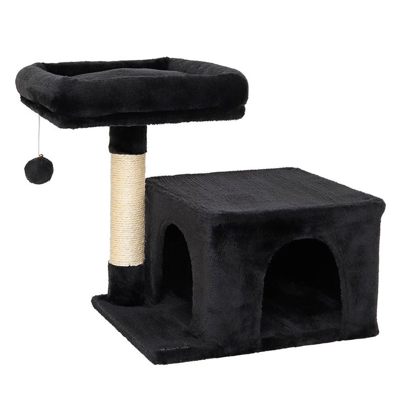 lionto arbre à chat avec niche, lit moelleux et balle en peluche