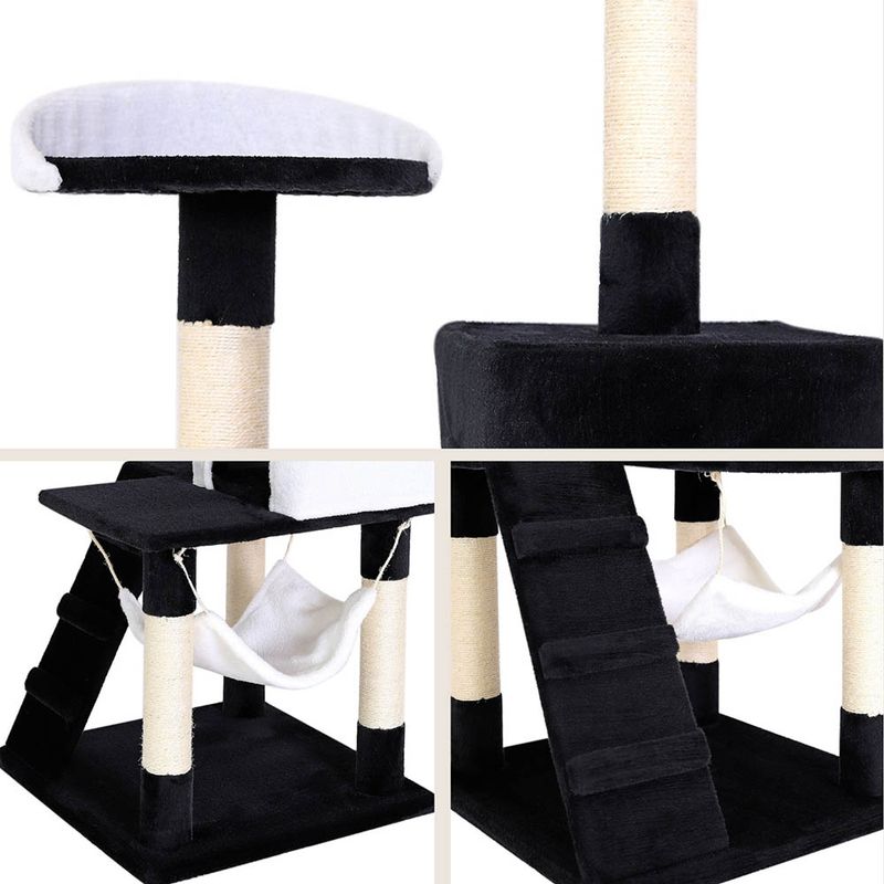 lionto arbre à chat avec hamac, tunnel et poteaux en sisal