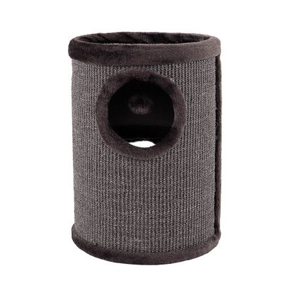 lionto arbre à griffer en sisal avec balle de jeu et rebord en peluche