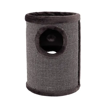 lionto arbre à griffer en sisal avec balle de jeu et rebord en peluche