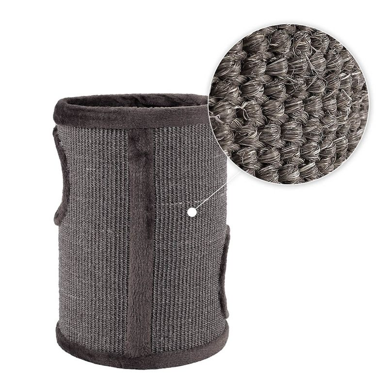 lionto arbre à griffer en sisal avec balle de jeu et rebord en peluche