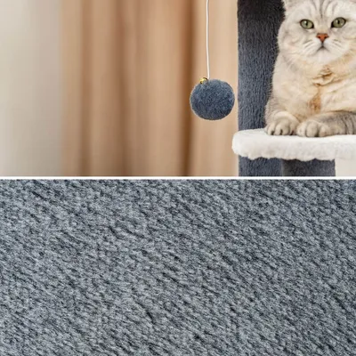 lionto arbre à chat avec grotte et balle en peluche, sisal et confort