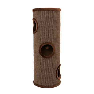 lionto arbre à griffer en sisal avec balle de jeu et rebord en peluche