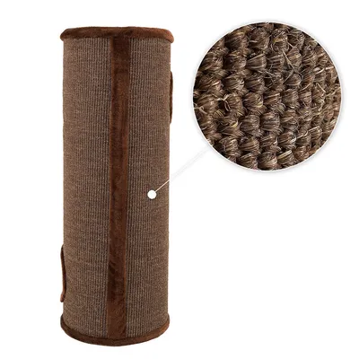 lionto arbre à griffer en sisal avec balle de jeu et rebord en peluche