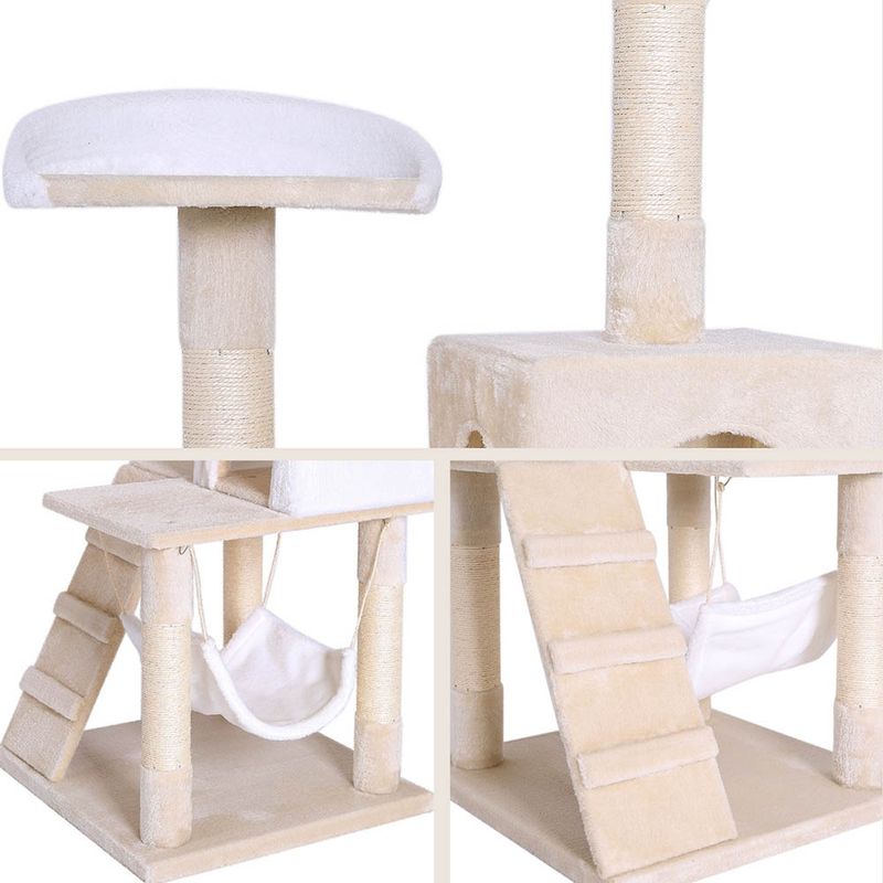 lionto arbre à chat avec hamac, tunnel et poteaux en sisal