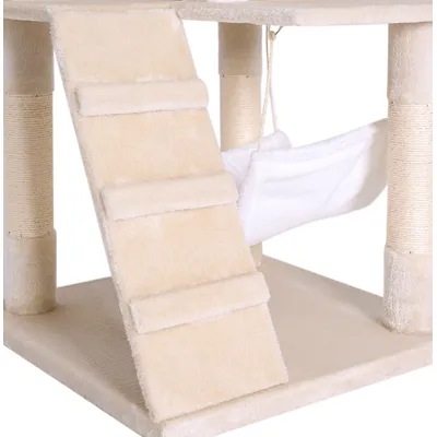 lionto Kratzbaum 133 cm mit Hängematte, Tunnel und Sisalstämmen