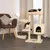 lionto arbre à chat avec niche, lit, balle suspendue et poteaux en sisal