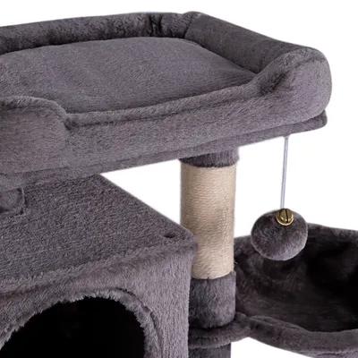 lionto Kratzbaum 70 cm mit 2 Höhlen, Bett, Hängematte und Spielball lionto Kratzbaum 70 cm mit 2 Höhlen, Bett, Hängematte und Spielball
