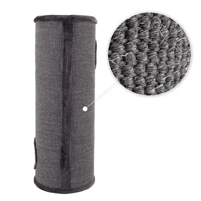 lionto arbre à griffer en sisal avec balle de jeu et rebord en peluche