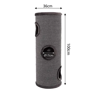 lionto arbre à griffer en sisal avec balle de jeu et rebord en peluche