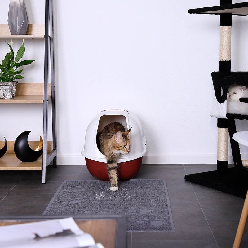 lionto tapis litière chat en PVC antidérapant doux et facile à nettoyer