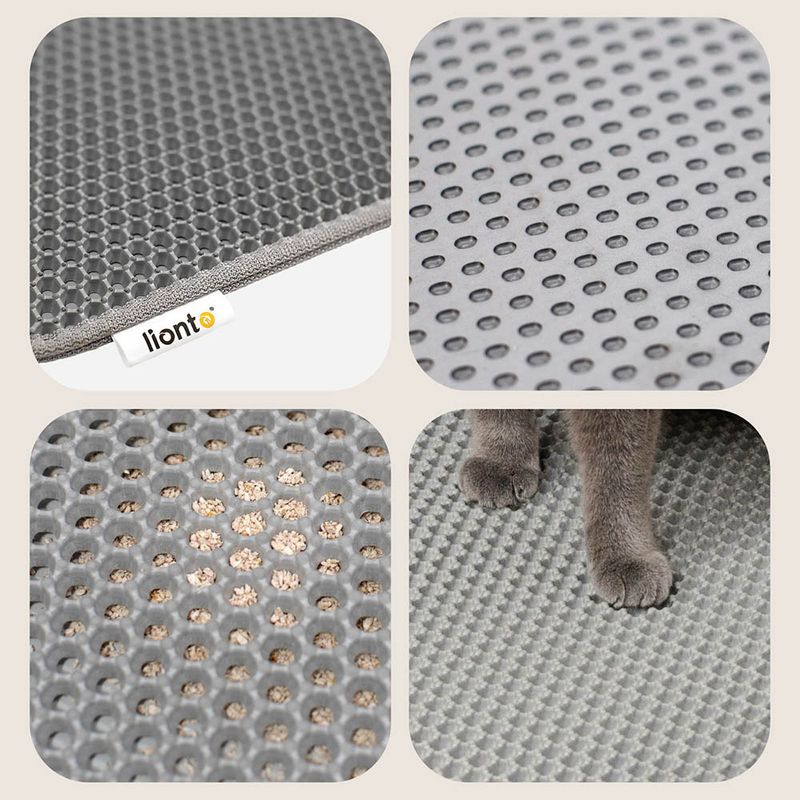 lionto tapis litière chat antidérapant en nid d’abeille facile à nettoyer