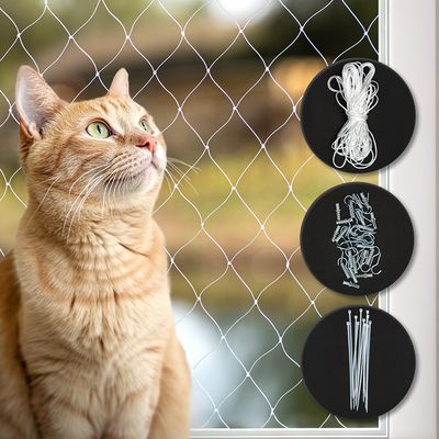 lionto filet de protection chat en nylon transparent, solide et adaptable