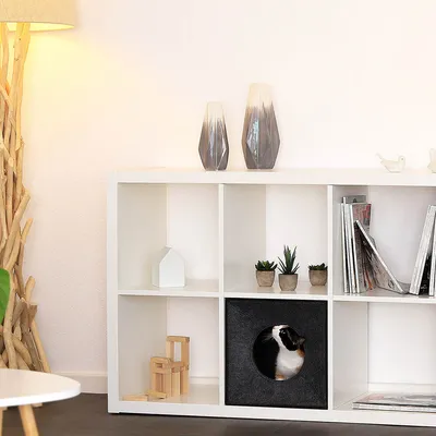 lionto niche pour chat pliable en feutre avec coussin doux amovible