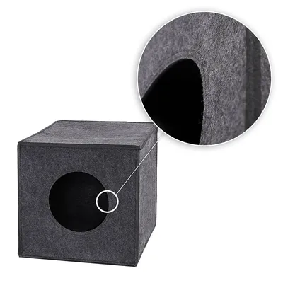 lionto niche pour chat pliable en feutre avec coussin doux amovible