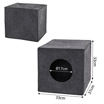 lionto niche pour chat pliable en feutre avec coussin doux amovible