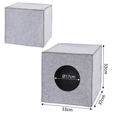 lionto niche pour chat pliable en feutre avec coussin doux amovible