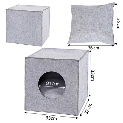 lionto niche pour chat pliable en feutre avec coussin doux amovible lionto niche pour chat pliable en feutre avec coussin doux amovible