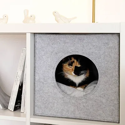 lionto niche pour chat pliable en feutre avec coussin doux amovible lionto niche pour chat pliable en feutre avec coussin doux amovible