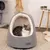lionto niche pour chat en tissu chiné avec coussin réversible lavable