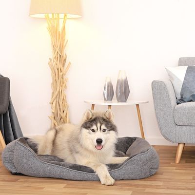 lionto Hundebett mit waschbarem Bezug und niedrigem Einstieg