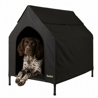 lionto lit pour chien extérieur surélevé avec toit, tissu Oxford résistant