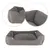 lionto Hundebett mit abnehmbarem Bezug, 90x75 cm, grau