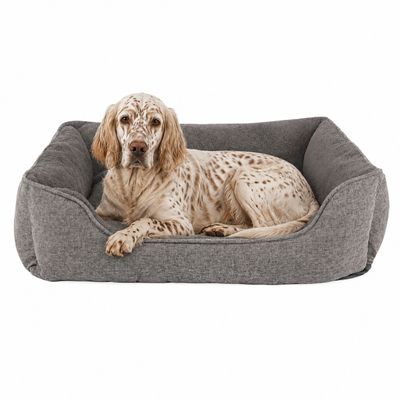 lionto Hundebett mit abnehmbarem Bezug, 110x80 cm, braun