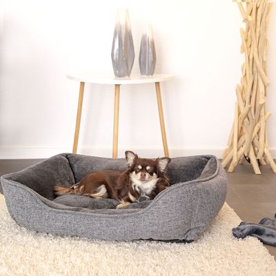 lionto Hundebett mit waschbarem Bezug und niedrigem Einstieg