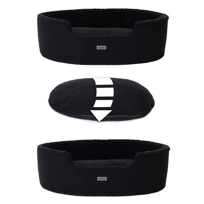 lionto panier pour chien en peluche avec coussin réversible lavable