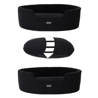 lionto panier pour chien en peluche avec coussin réversible lavable