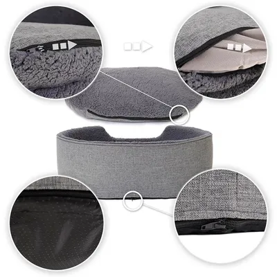 lionto panier pour chien en peluche avec coussin réversible lavable