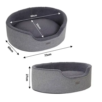 lionto panier pour chien en peluche avec coussin réversible lavable