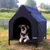 lionto lit pour chien extérieur surélevé avec toit, tissu Oxford résistant lionto lit pour chien extérieur surélevé avec toit, tissu Oxford résistant