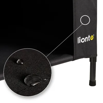 lionto lit pour chien extérieur surélevé avec toit, tissu Oxford résistant lionto lit pour chien extérieur surélevé avec toit, tissu Oxford résistant