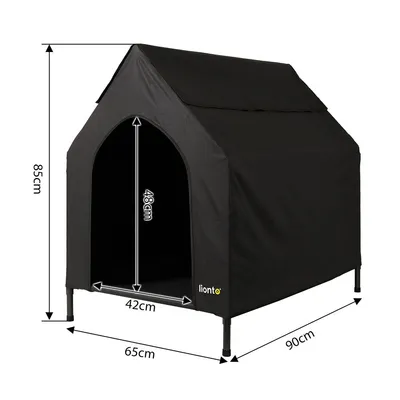 lionto lit pour chien extérieur surélevé avec toit, tissu Oxford résistant
