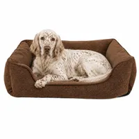 lionto Hundebett mit abnehmbarem Bezug, 90x75 cm, braun