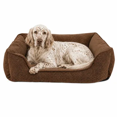 lionto Hundebett mit abnehmbarem Bezug, 110x80 cm, braun