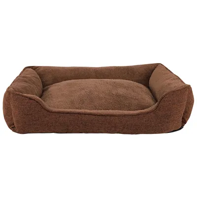 lionto Hundebett mit abnehmbarem Bezug, 110x80 cm, braun