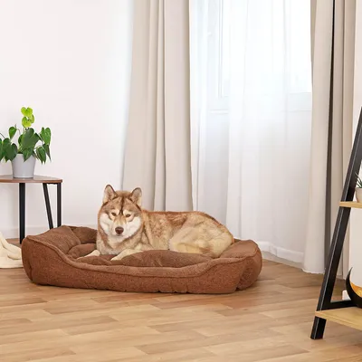 lionto Hundebett mit abnehmbarem Bezug, 110x80 cm, braun