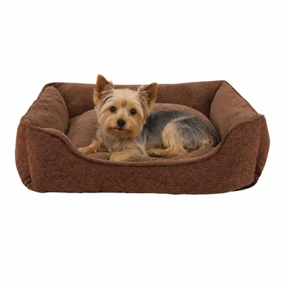 lionto Hundebett mit abnehmbarem Bezug, 110x80 cm, braun