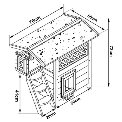 lionto maison pour chat en bois avec toit étanche et zones de repos