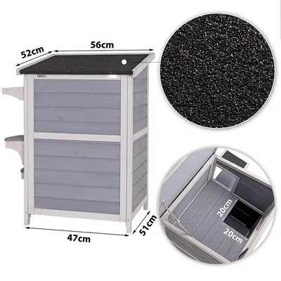 lionto maison pour chat en bois avec toit étanche et zones de repos
