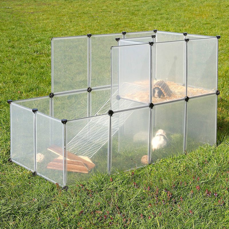 lionto enclos rongeur modulable intérieur extérieur avec panneaux lavables