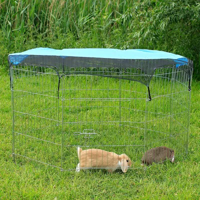 lionto enclos pour petits animaux, parc extérieur modulable en métal