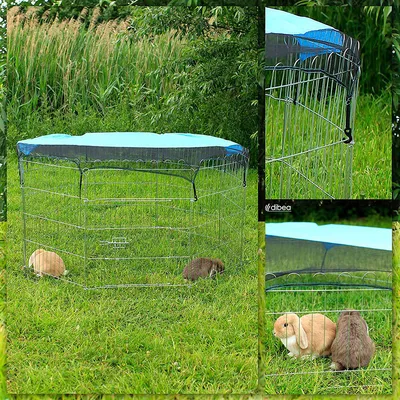 lionto enclos pour petits animaux, parc extérieur modulable en métal